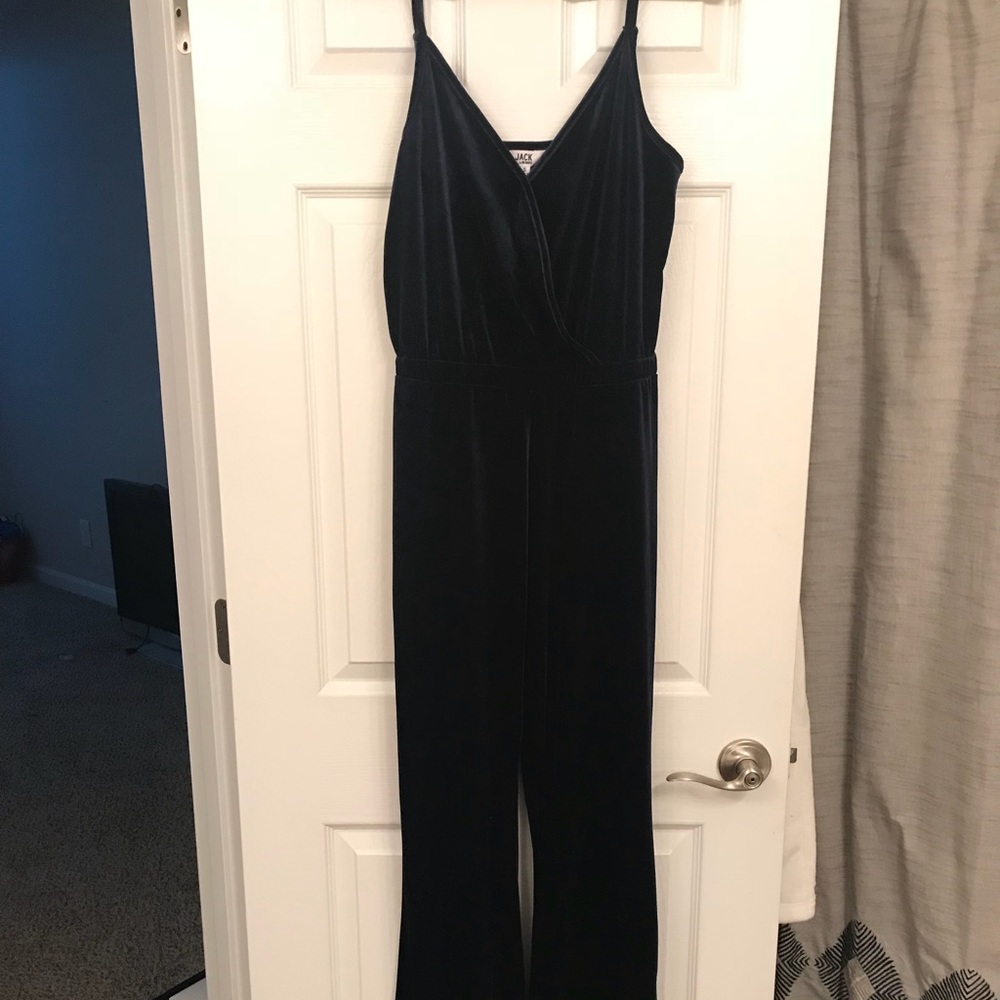 Jack by B.B. Dakota navy velvet jumpsuit
